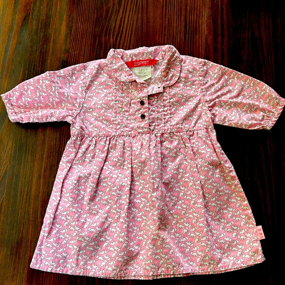 PINK PUPPIES! 12 months Esprit 100% cotton dog pattern blouse!